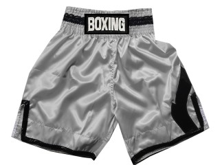 Personalized Boxing Pants : KNBSH-036-Silver