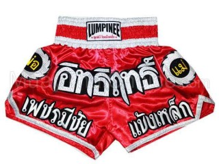 Lumpinee Girls Red Muay Thai Shorts with tassles : LUM-016-W