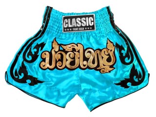Classic Skyblue Muay Thai Boxing Shorts for ladies : CLS-016 Skyblue-W