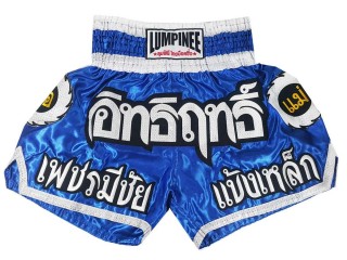 Lumpinee Woman Blue Muay Thai shorts with tassles : LUM-015-W