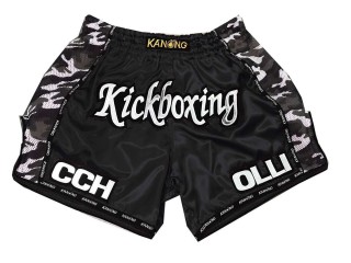 Custom Design your own Black Muay Thai Shorts : KNSCUST-1025