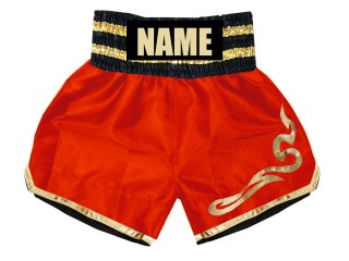 Custom Red Boxing Shorts with name : KNBSH-002