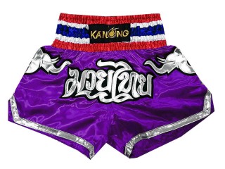 Kanong Elephant  Purple Muay Thai Kick boxing Shorts : KNS-125-Purple