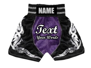 Custom Purple Boxing Shorts : KNBSH-024-Purple-Black