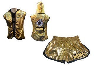 Custom women's boxing kits Boxing Hoodies and Boxing Shorts : Gold