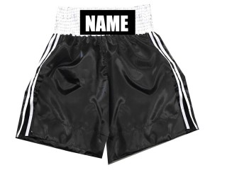 Custom Vintage  Boxing Shorts : KNBSH-026-Black