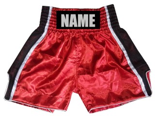 Custom Vintage Boxing Shorts : KNBSH-027-Red