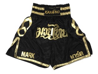 Custom Black Boxing Shorts : KNBXCUST-2001-Black