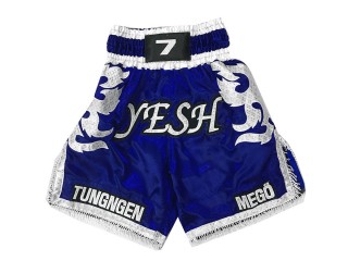 Personalised Design your own Boxing Trunks : KNBXCUST-2033-Blue
