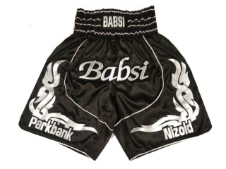 Personalised Design your own Boxing Trunks : KNBXCUST-2035-Black