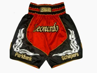 Custom Red Boxing Shorts  : KNBXCUST-2035-Red-Black