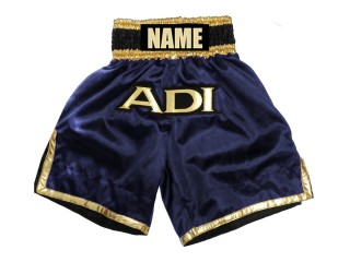 Personalised Design your own Boxing Trunks : KNBXCUST-2036-Navy