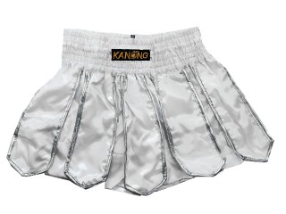 Kanong Gladiator Muay Thai Skirt shorts : KNS-139-White